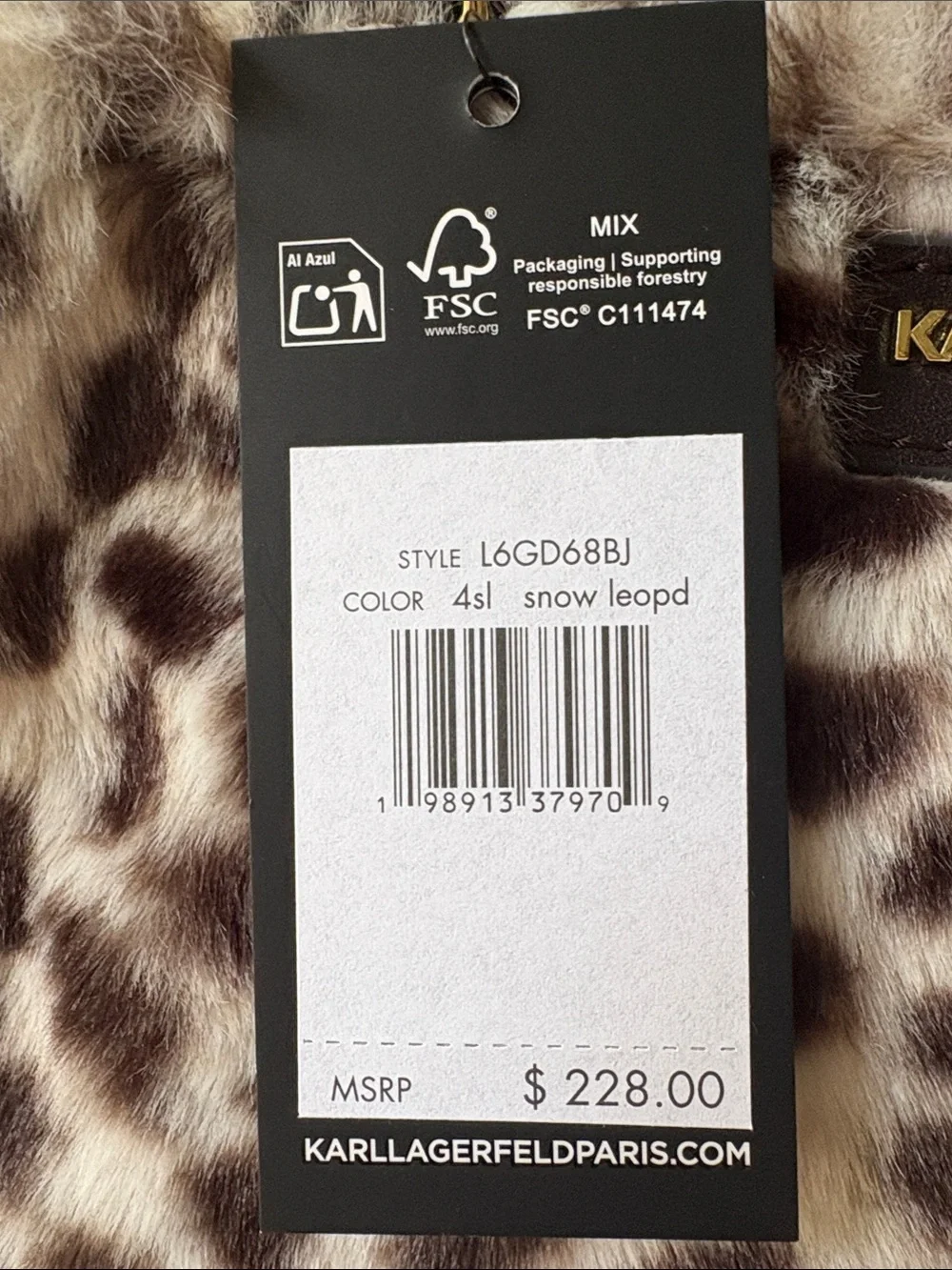 Karl Lagerfeld Faux Fur Leopard Satchel - Brown & White